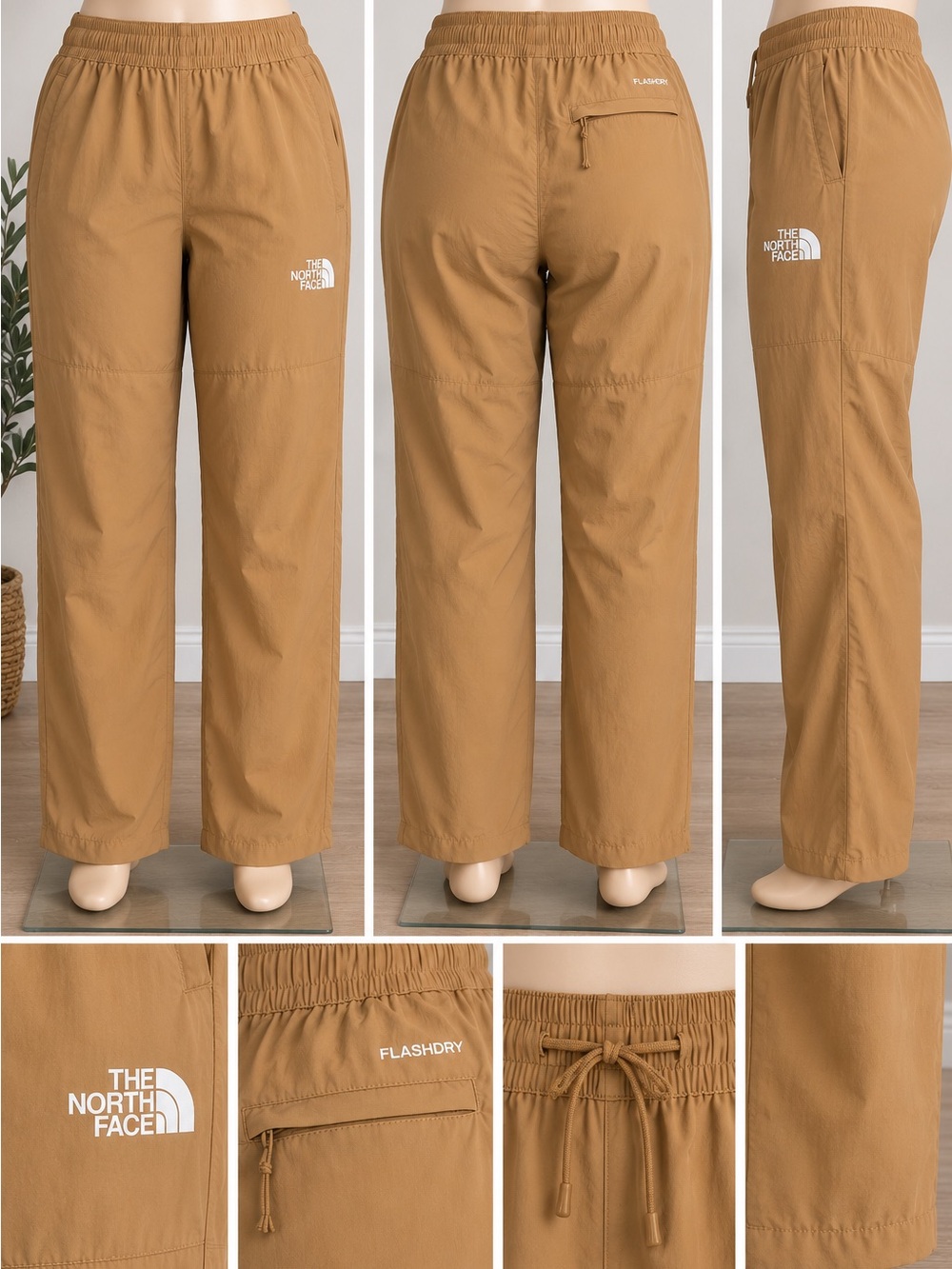 The North Face TNF Nylon Easy Pants Women XL Almond Butter FlashDry